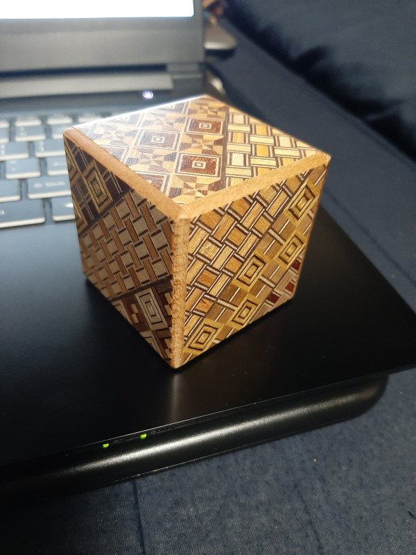 2 Sun 4 Step Yosegi Cube Japanese Puzzle Box With Hidden Drawer
