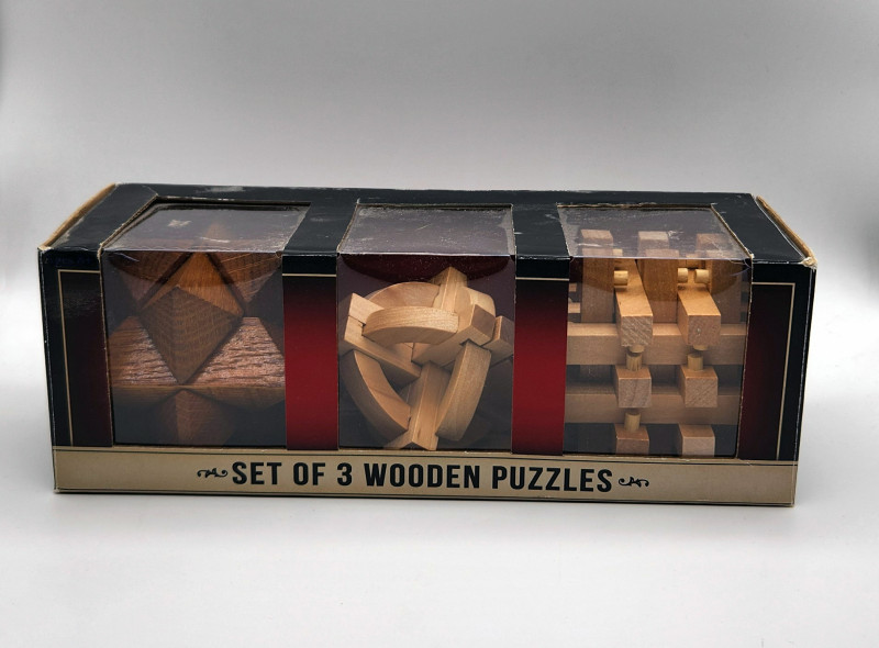Set of 3 Wooden Puzzles - unknown