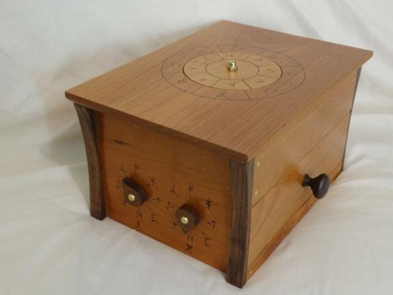 Mysterious Wood Puzzle Box with Locked Drawer - Stephen Kirk